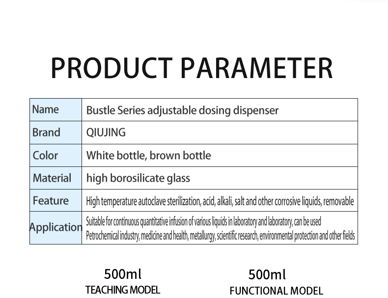 Quantitative glass reagent dispenser (Bustle series)