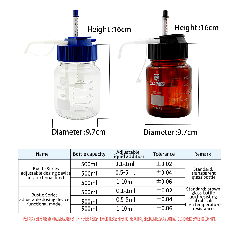 Quantitative glass reagent dispenser (Bustle series)