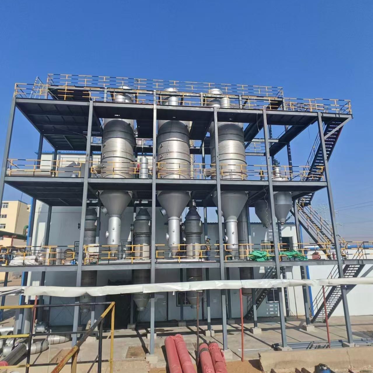 Industrial multi-effect evaporator system diagram